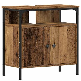 2-delige Badkamermeubelset bewerkt hout oud houtkleurig 5