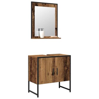 2-delige badkamerkastset oud hout gemelamineerd hout 2
