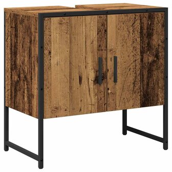 2-delige badkamerkastset oud hout gemelamineerd hout 5