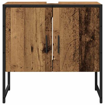 2-delige badkamerkastset oud hout gemelamineerd hout 7