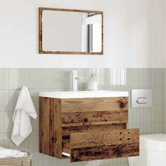 2-delige badkamermeubelset oude hout bewerkt hout 1