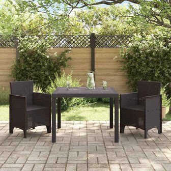 3-delige Tuinset poly rattan bruin 2