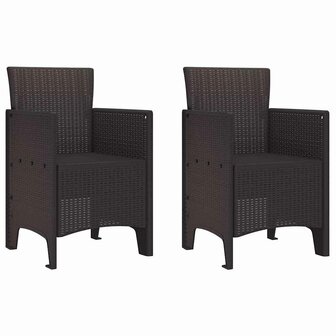 3-delige Tuinset poly rattan bruin 4