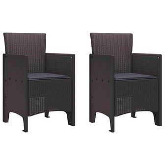 3-delige Tuinset met kussens poly rattan bruin 4
