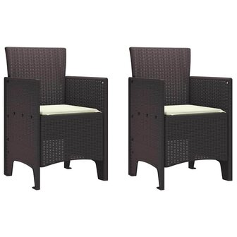 3-delige Tuinset met kussens poly rattan bruin 4