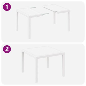 3-delige tuinset met kussens in wit poly rattan 8