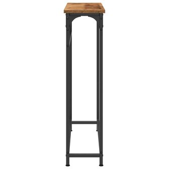 Wandtafel 75x19,5x75 cm bewerkt hout en staal oud houtkleurig 5