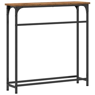 Wandtafel 75x19,5x75 cm bewerkt hout en staal oud houtkleurig 6