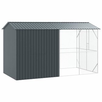 Vogelvoli&egrave;re met uitbreiding Antraciet 210x442x247 cm Staal 4