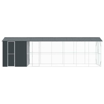 Vogelvoli&egrave;re met uitbreiding Antraciet 210x838x247 cm Staal 5