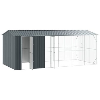 Vogelvoli&egrave;re met uitbreiding Antraciet 310x640x247 cm Staal 3