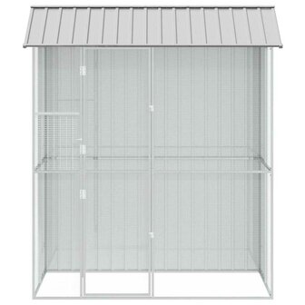 Vogelvoli&egrave;re Grijs 215x110x247 cm Staal 5