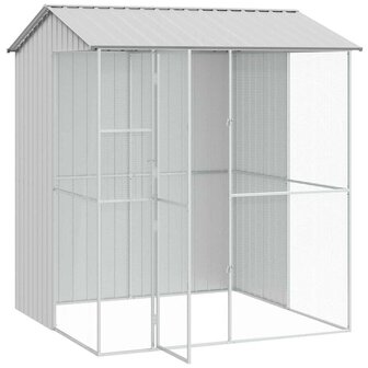 Vogelvoli&egrave;re Grijs 215x210x247 cm Staal 3
