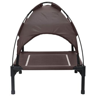 Verhoogd Hondenbed Bruin Polyester, Metaal Middelgroot 4
