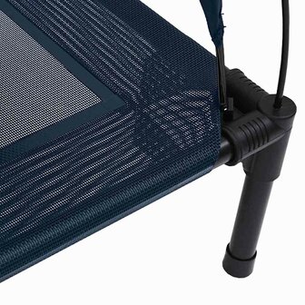 Verhoogd Hondenbed met Verwijderbaar Dak Marineblauw XL Staal 5