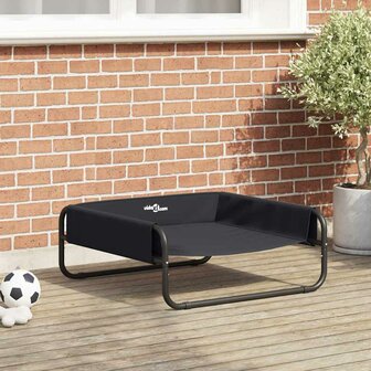 Verhoogd Hondenbed Zwart ML Oxford Stof en Staal 1