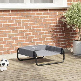 Verhoogd Hondenbed Lichtgrijs S Oxford Stof en Staal 1