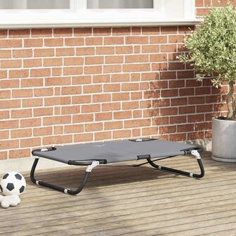 Hond Bed Vouwbaar Lichtgrijs S Oxford Stof en Staal 1