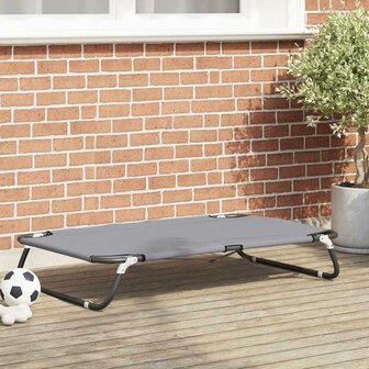 Hondenbed Opvouwbaar Lichtgrijs Metalen frame, stofbed 1