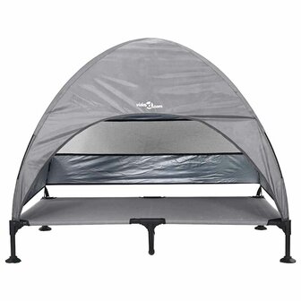 Verhoogd Hondenbed met Afneembaar Dak Lichtgrijs XL Staal 3