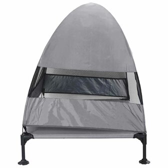 Verhoogd Hondenbed met Afneembaar Dak Lichtgrijs XL Staal 4