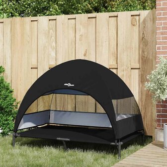 Verhoogd Hondenbed met Afneembaar Dak Zwart XL Staal 2