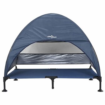Verhoogd hondenbed met afneembaar dak - Marineblauw - XL - Staal 3