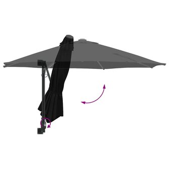 Wandparasol Zwart 250 cm 7