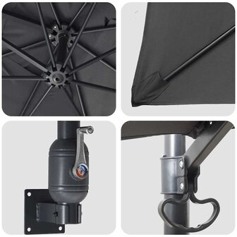 Wandparasol in Anthraciet 247 cm 6