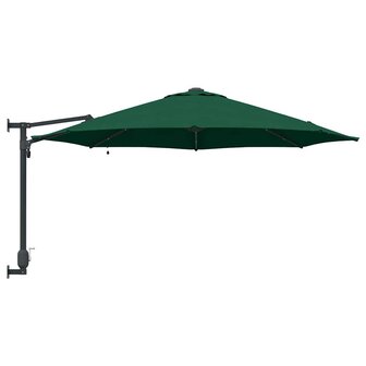 Wandparasol met LED&amp;apos;s Groen 248 cm 4