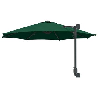 Wandparasol met LED&amp;apos;s Groen 248 cm 5