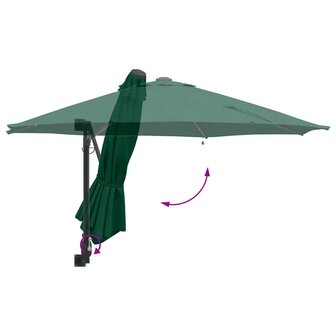 Wandparasol met LED&amp;apos;s Groen 248 cm 7