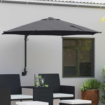 Wandparasol met LED&amp;apos;s Antraciet 248 cm 1