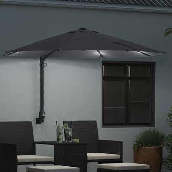 Wandparasol met LED&amp;apos;s Antraciet 248 cm 2