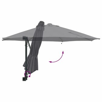 Wandparasol met LED&amp;apos;s Antraciet 248 cm 7