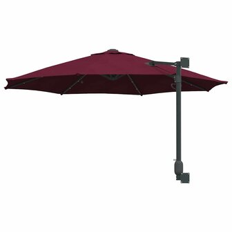 Wandparasol met LED&amp;apos;s Bordeaux Rood 248 cm 5