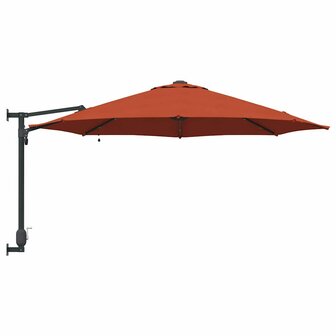 Wandparasol met LED-verlichting Terracotta 248 cm 4