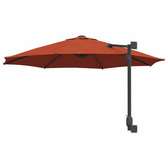 Wandparasol met LED-verlichting Terracotta 248 cm 5