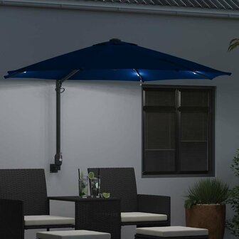 Wandparasol met LED&amp;apos;s Azure Blauw 248 cm 2