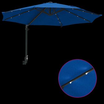 Wandparasol met LED&amp;apos;s Azure Blauw 248 cm 8