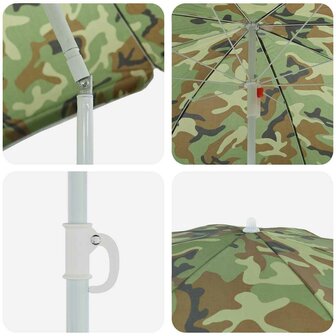 Strandparasol met metalen paal 161x193 cm polyester camouflage 4