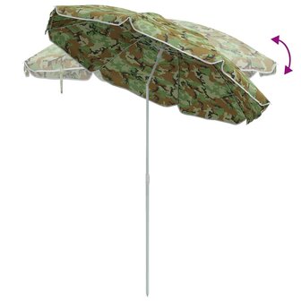 Strandparasol met metalen paal 161x193 cm polyester camouflage 6