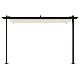 Wandgemonteerde Pergola Cr&egrave;me 3 x 3 m Staal 3