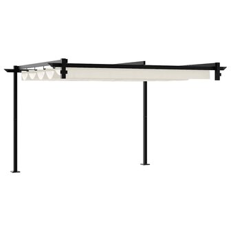 Wandgemonteerde Pergola Cr&egrave;me 3 x 3 m Staal 5
