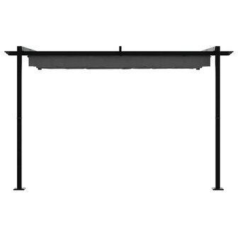 Wandgemonteerde Pergola Antraciet 3 x 3 m Staal 3