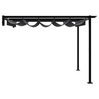 Wandgemonteerde Pergola Antraciet 3 x 3 m Staal 4
