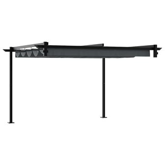 Wandgemonteerde Pergola Antraciet 3 x 3 m Staal 5