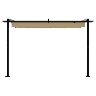 Wandgemonteerde Pergola Taupe 3 x 3 m Staal 3