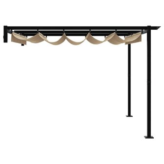 Wandgemonteerde Pergola Taupe 3 x 3 m Staal 4