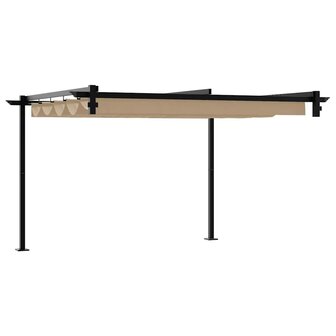 Wandgemonteerde Pergola Taupe 3 x 3 m Staal 5
